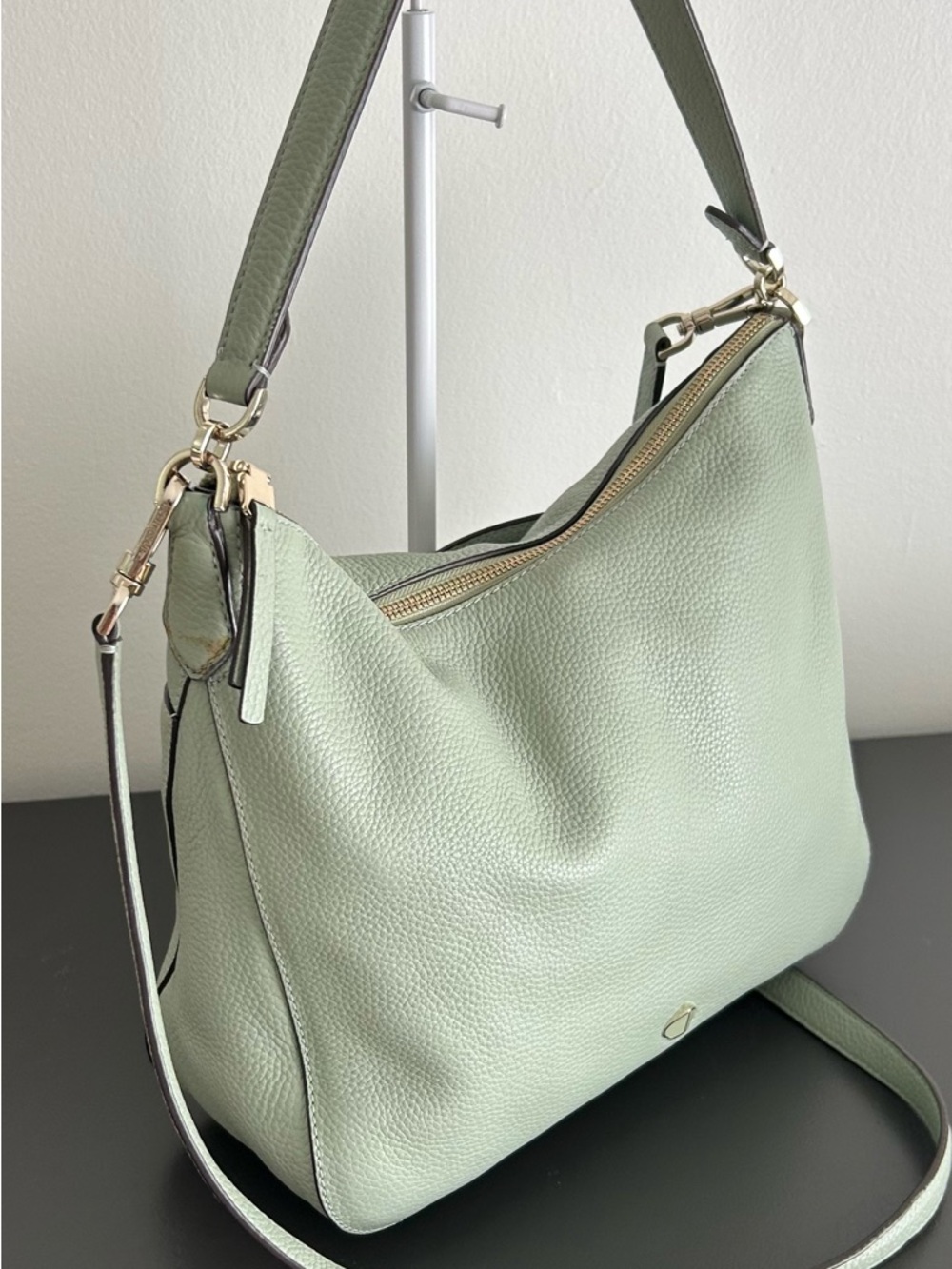 Kate Spade Mint Green Leather Shoulder Bag Crossbody Gold Hardware - Picture 4 of 12